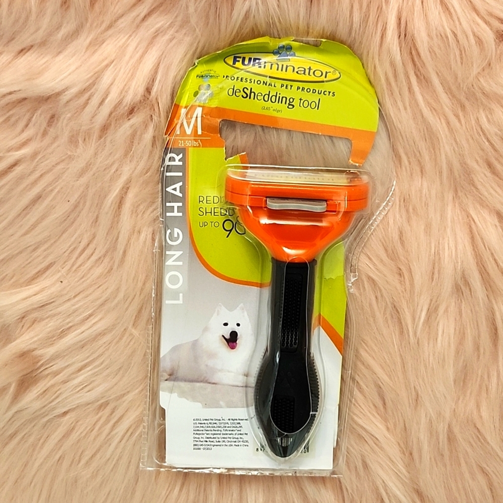 Brand New FURMINATOR deShedding TOOL For LONG HAIRED DOGS-M